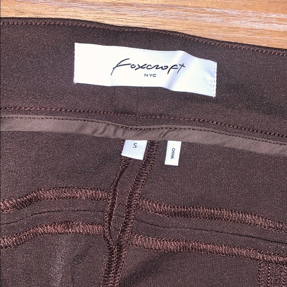Foxcroft Techno Fit Slim Ponte Pants Small Brown - Picture 7 of 10